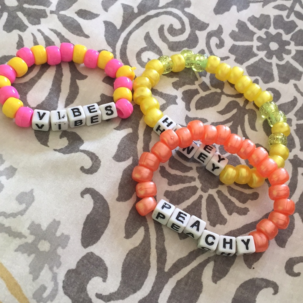 Three set of pony bead VSCO bracelets